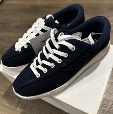 NWT Suede Dark Navy Tretorns. Classic both Navy and White laces