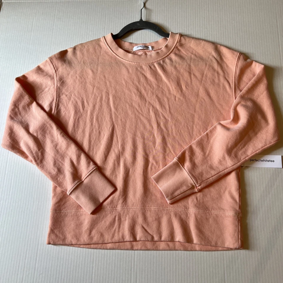 Идеальная белая футболка XS Tyler Sweatshir французский махровый пуловер персиковый💖Подарок💖США💖 - Изображение 3 из 4