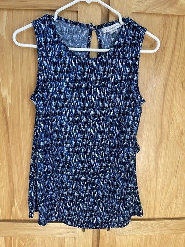 Liz Claiborne ärmelloses blaues Lagenlook-Top Shirt Damen SM EUC