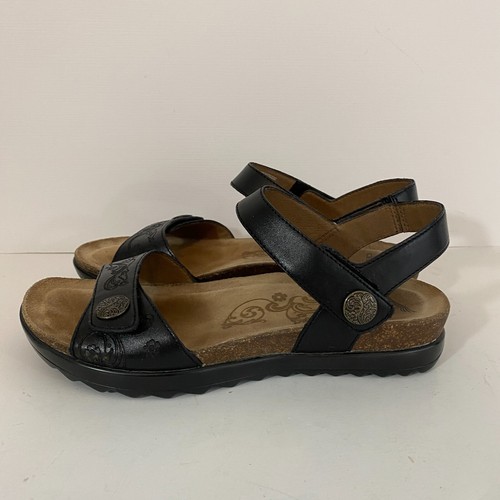 Sandalias cómodas de cuero negras Dansko punta abierta para mujer EU 36 US 6 - Imagen 4 de 7