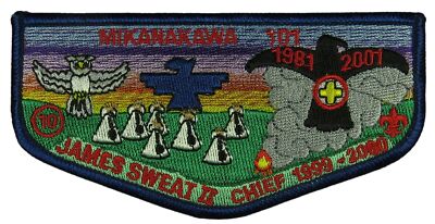 Mikanakawa 101 Circle Ten TX James Sweat II Chief 1999-2000 Flap BLU Bdr (7D440)