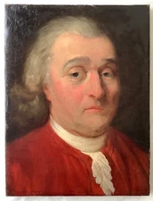 Antique 18th Century Oil Painting Portrait of King Louis XVI of France