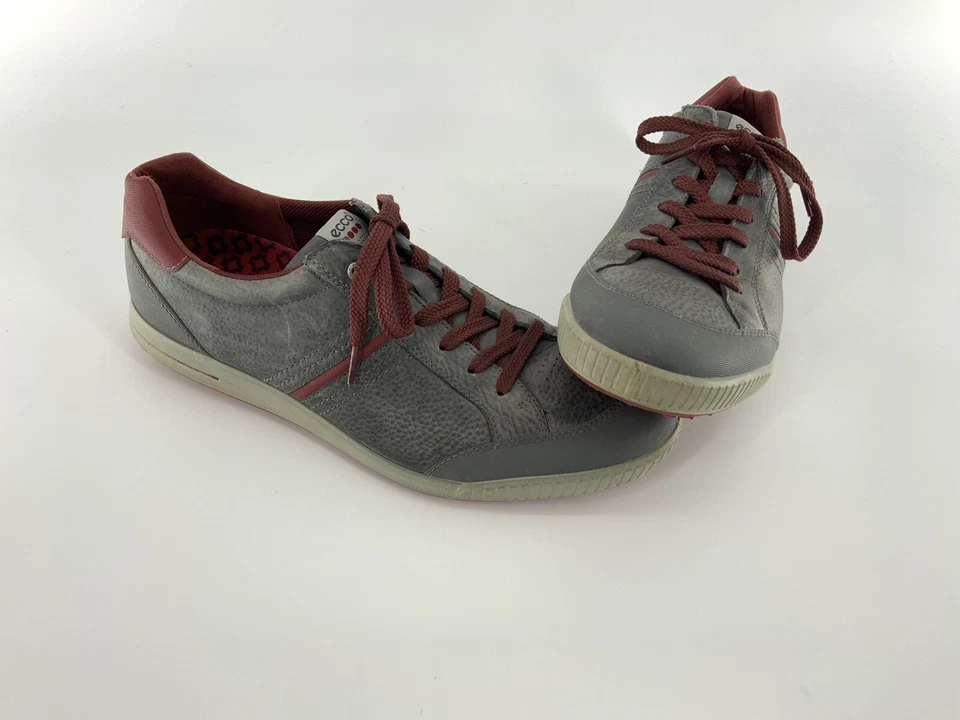 Кроссовки для гольфа Ecco HydroMax размер 47 серые/красные кожа без шипов YGI K3S-18 - Изображение 2 из 4
