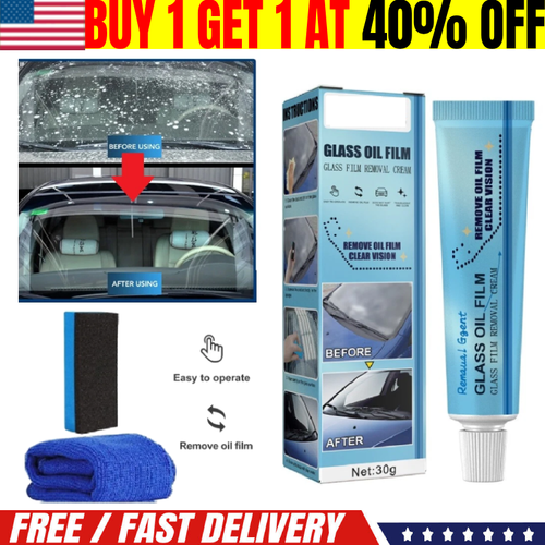 Car Glass Oil Film Cleaner Removal Cream Paste Windshield Water Spot Remover