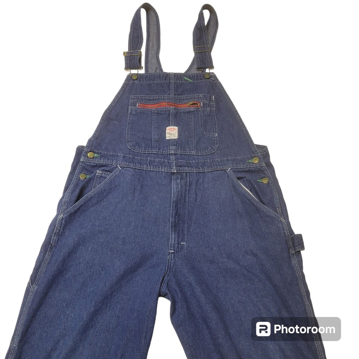 Vtg Pointer Denim High Back Bib Overalls Men's Size 40x30 Vtg Pointer Denim High Back Bib Overalls Men's Size 40x30