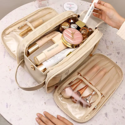 Große Kosmetiktasche Für Damen Mit Reißverschluss – Kulturtasche, Reise-Toilettenbeutel, Waschbar & Praktisch