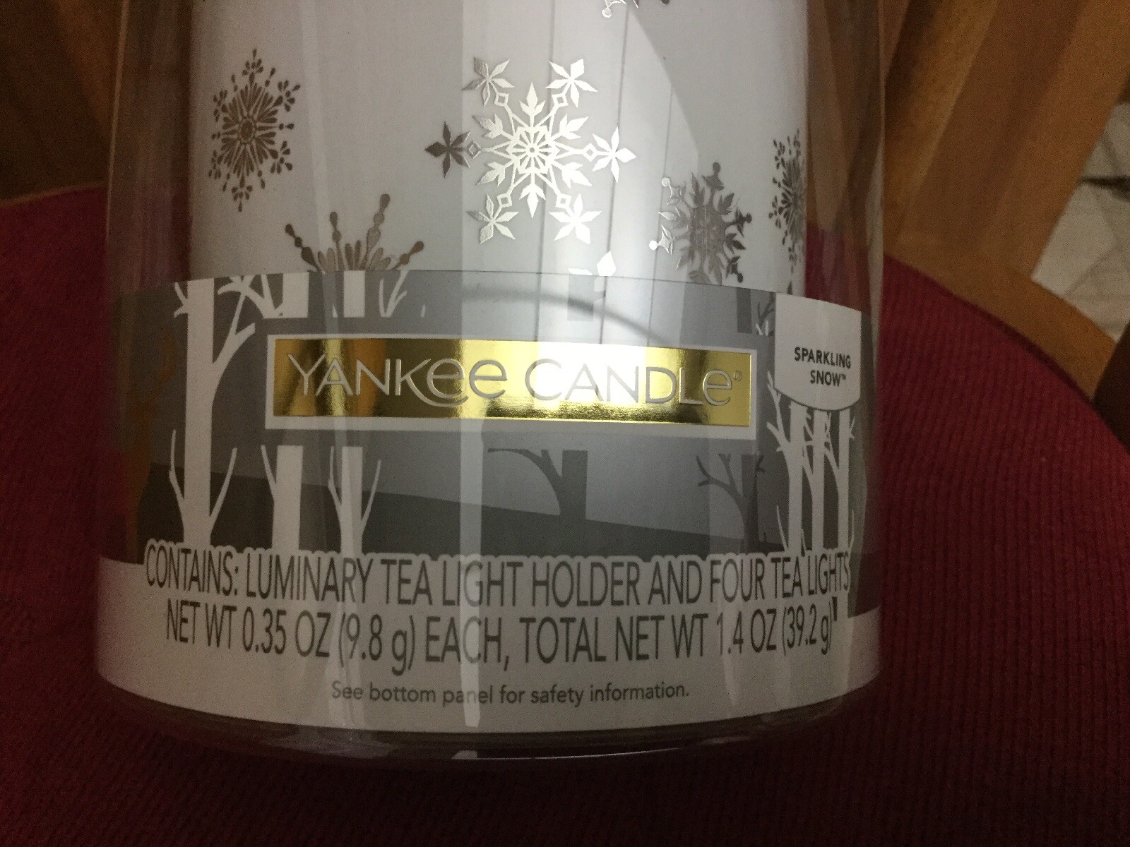 Yankee Candle Luminary Tea Light Holder 4 Candles Sparkling Snow