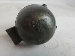 Antique Hinged Pewter FRUIT Ice Cream Mold #307 E&Co NY ca. 1900, Orange
