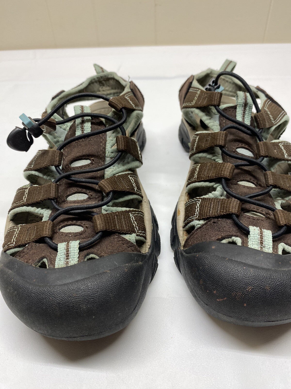 Scarpe sandali sportivi sportivi Keen Newport H2 marrone blu acqua donna taglia 8