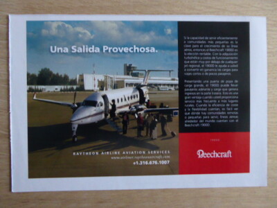 5/2007 PUB RAYTHEON BEECHCRAFT 1900D FLUGZEUG ORIGINAL SPANISCHE ANZEIGE