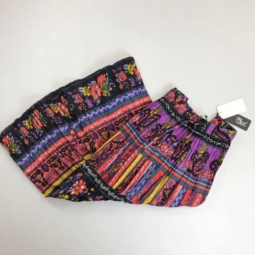 PHOOL India Cotton Accordion Maxi Skirt 2XL NWT 90s Colorful Gypsy Boho Festival