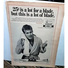 1967 Eversharp Razor Blades Vintage Print Ad 60s Original