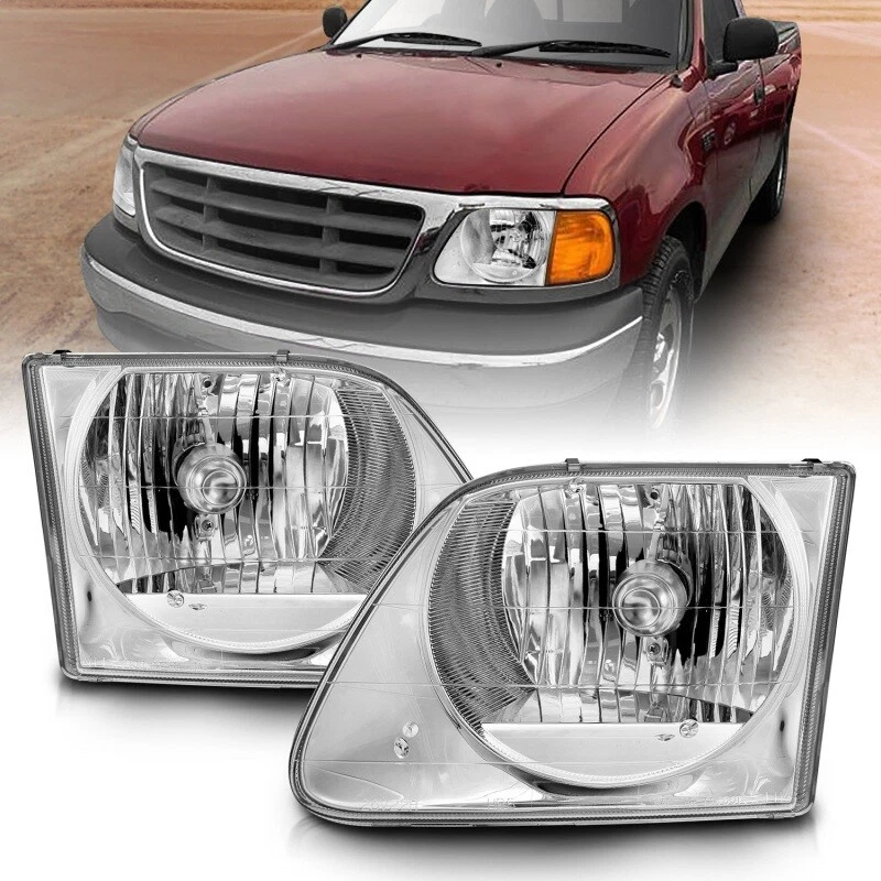 Faros de cristal cromados ANZO para Ford F-150 1997-2003 Foto 2 de 4