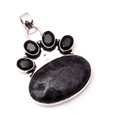 Mystic Merlinite 925 Sterling Silver Gemstone Handmade Jewelry Pendant  2.05"