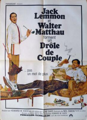 THE ODD COUPLE - LEMMON / MATTHAU - ORIGINAL FRANZÖSISCHES FILMPLAKAT