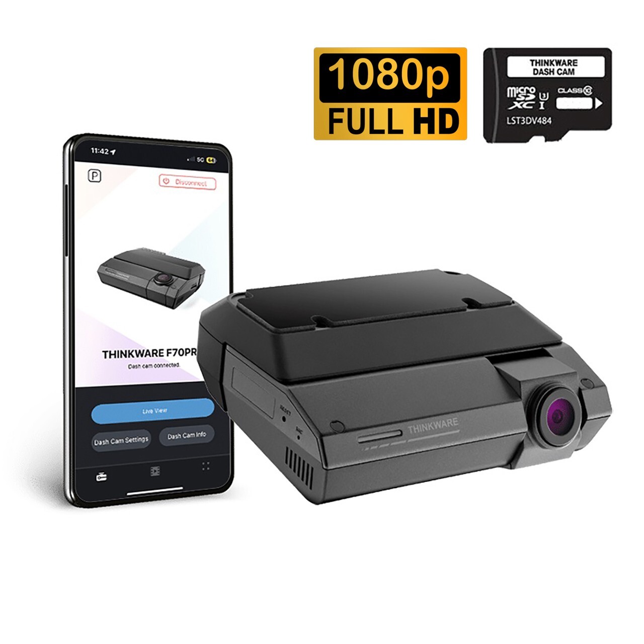 Thinkware F790 Full HD 1080p Front Dash Cam - Hardwire lead for Parking mode