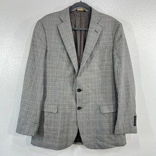 Brooks Brothers Fitzgerald Fit Glen Plaid Blazer Sport Coat Suit Jacket Gray 42L