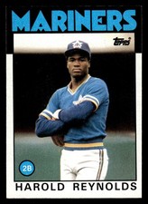 1986 Topps #769 Harold Reynolds Rookie Card Seattle Mariners. rookie card picture
