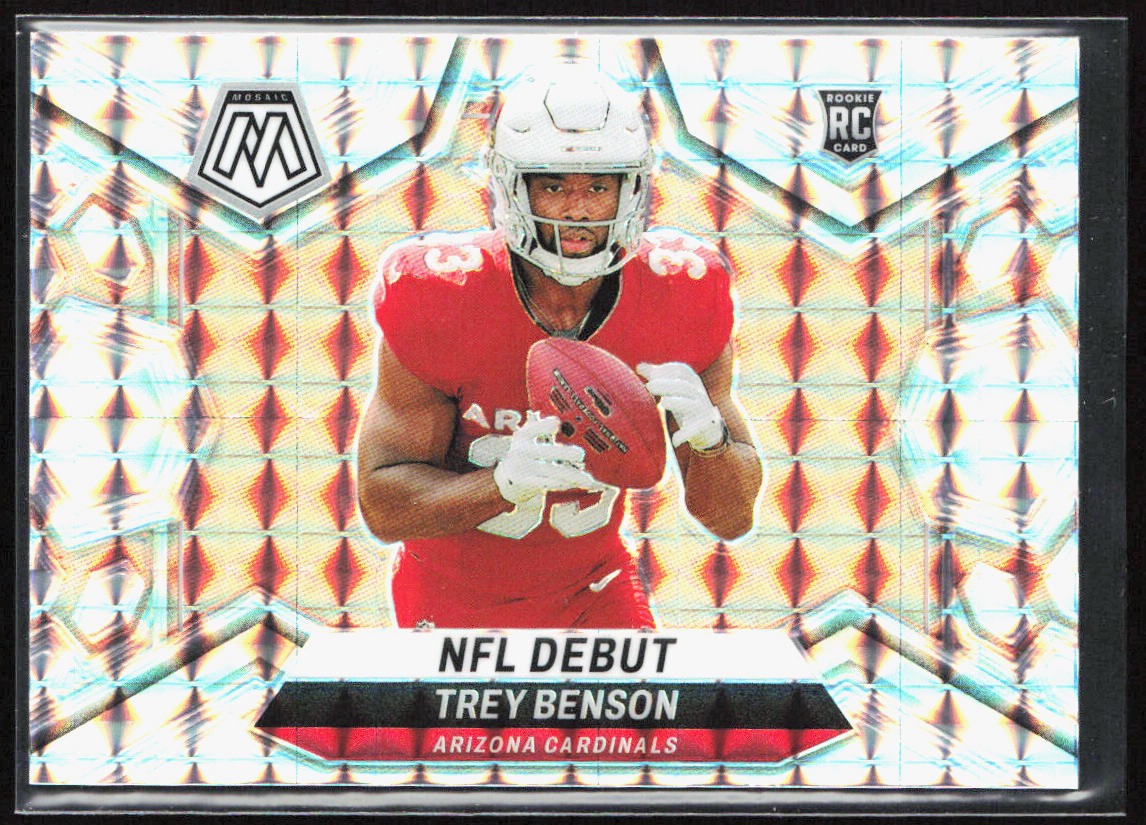 2024 Panini Mosaic Trey Benson NFL Debut Mosaic Prizm Rookie #277 Cardinals