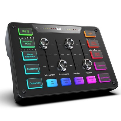 MAILANGSHI Gaming Audio Mixer, Interface with XLR Microphone Black