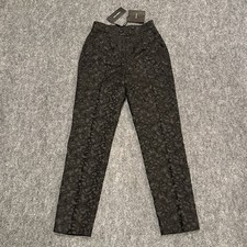 Dolce & Gabbana Women’s Black Floral Brocade Pants Size 38 Made In Italy