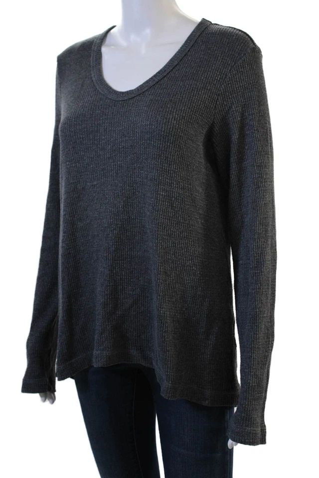 Suéter Pullover Wilt Para Mujer Cuello en V Manga Larga Gris Oscuro Talla L Foto 2 de 4