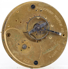 ROCKFORD KEYWIND 62074, 18s 7j POCKET WATCH MOVEMENT, FOR REPAIR (GA)