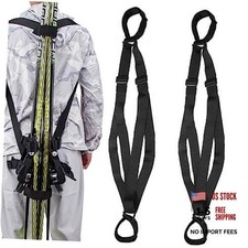 Ski Carrier Strap - Adjustable Size Kids Ski and Pole Carrier for Black 2 Pack
