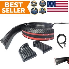 Durable Rubber Carbon Fiber Rear Trunk Spoiler Kit - Universal 4.9ft Design