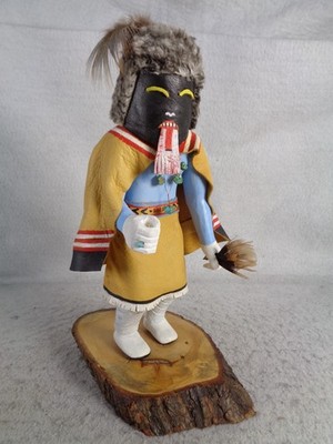 Hopi Kachina Puppe Statue Vintage Türkis Perlen Cottonwood 1991 Harry Mills