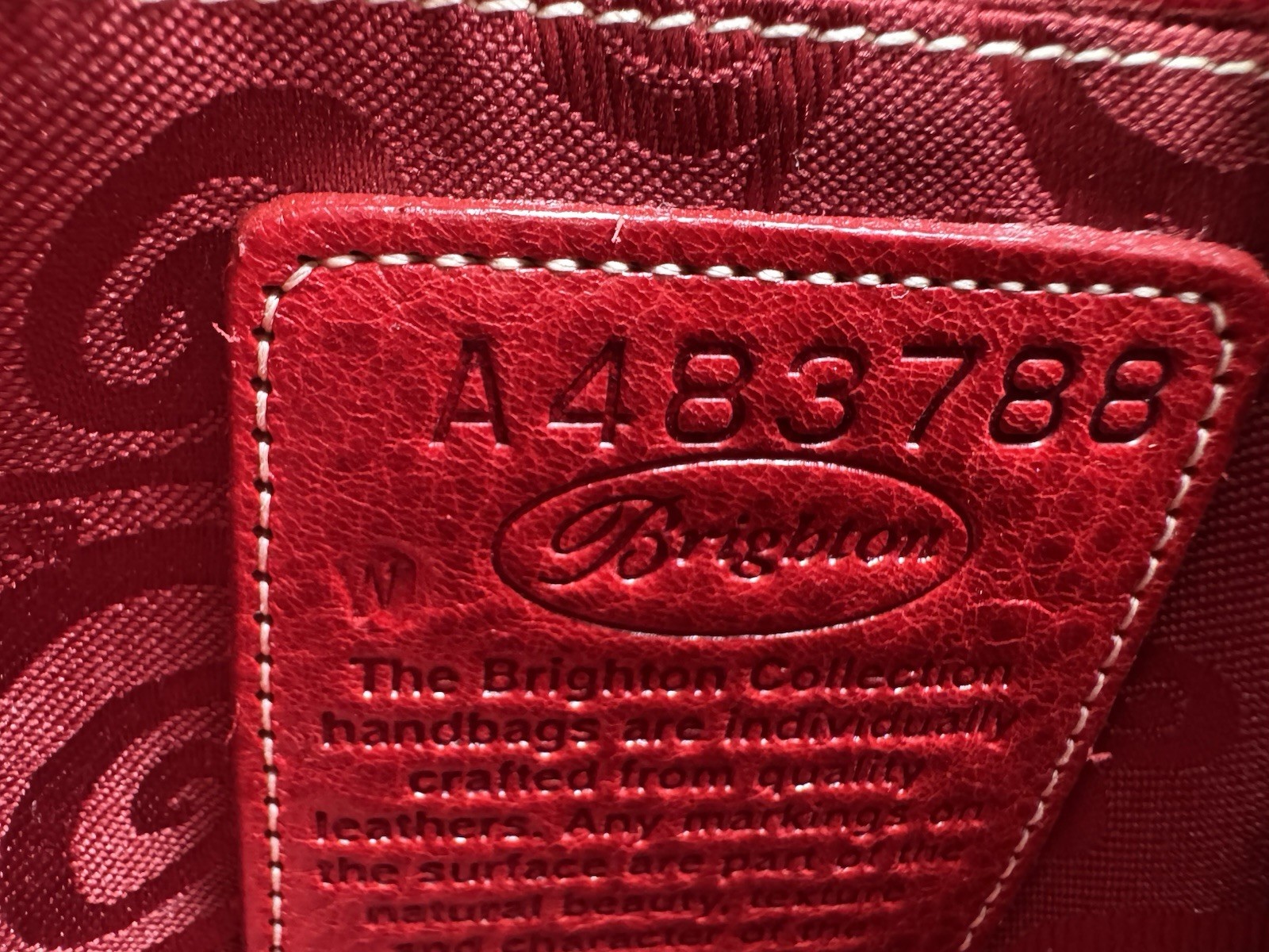 Brighton Red Leather Shoulder Bag with Serial Number Excellent ...