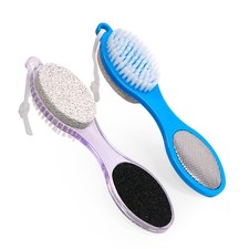 "2 Pack Foot Brush Scrubber with Pumice Stone Exfoliate and Care for Feet"
