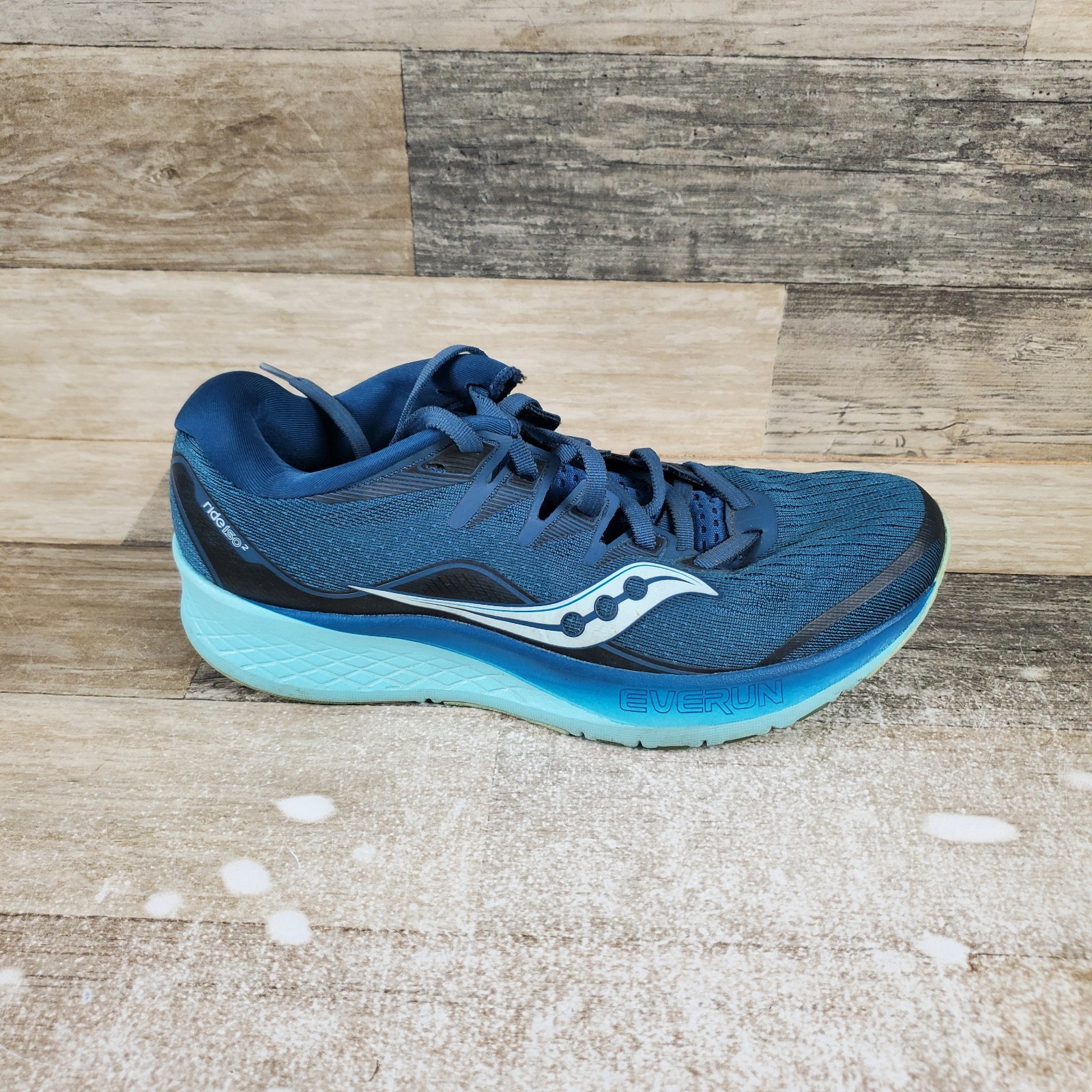 Saucony Ride ISO 2 Womens Shoes Sz 7 Running Athletic Blue Aqua Lace-Up Sneakers