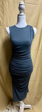 Alice + Olivia Classics Side Ruched Class Charcoal Grey Dress Size 2 New w/tags