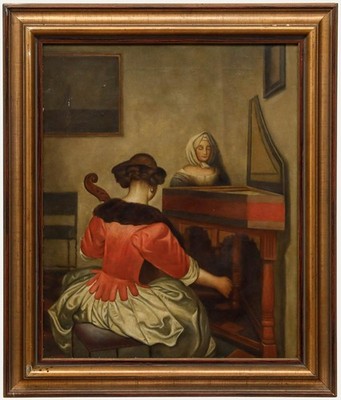 After Gerhard ter Borch (1617-1681) - 19. Jahrhundert Öl, Das Konzert