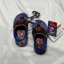 Light Up Spider-Man Toddler Boys Backstrap Flip Flop Sandals size 7/8NEW