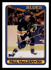  110 Paul MacLean 15 15 1990 Topps Hockey Sports Trading Card 