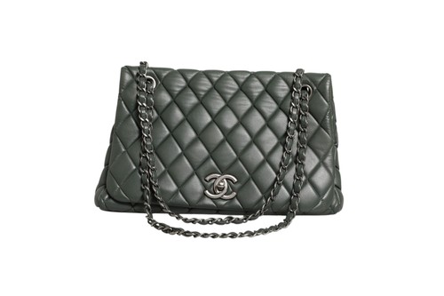 Chanel Quilted Lambskin Leather New Bubble Flap Women's Bag