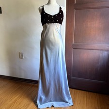 RAMPAGE  90s Vintage embroidered velvet bodice satin skirt gown  Size 9
