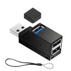 3-Port USB Hub with Lanyard – USB 3.0 & 2.0 Portable Data Transfer Adapter fo...