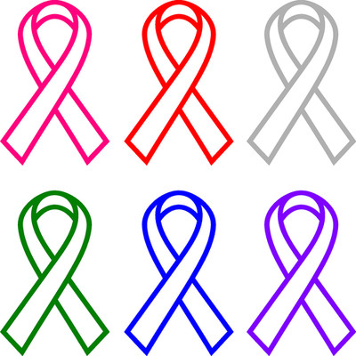 Cancer Awareness Ribbons Decal Sticker Breast Brain Colon Melanoma Month Graphic