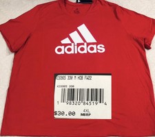 NEW..MEN 4XL ADIDAS BIG LOGO TEE (RED)