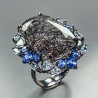 Gemstone 38ct+ Natural Rutilated Quartz Ring 925 Sterling Silver Size 7 /R471300