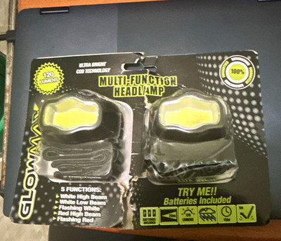 Glowmax Multi-Function COB Headlamp 120 Lumens 2 Pack Batteries Included