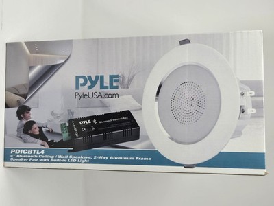 Pyle PDICBTL4   4  Bluetooth Ceiling/Wall Speaker Pair with Built-in LED Lights
