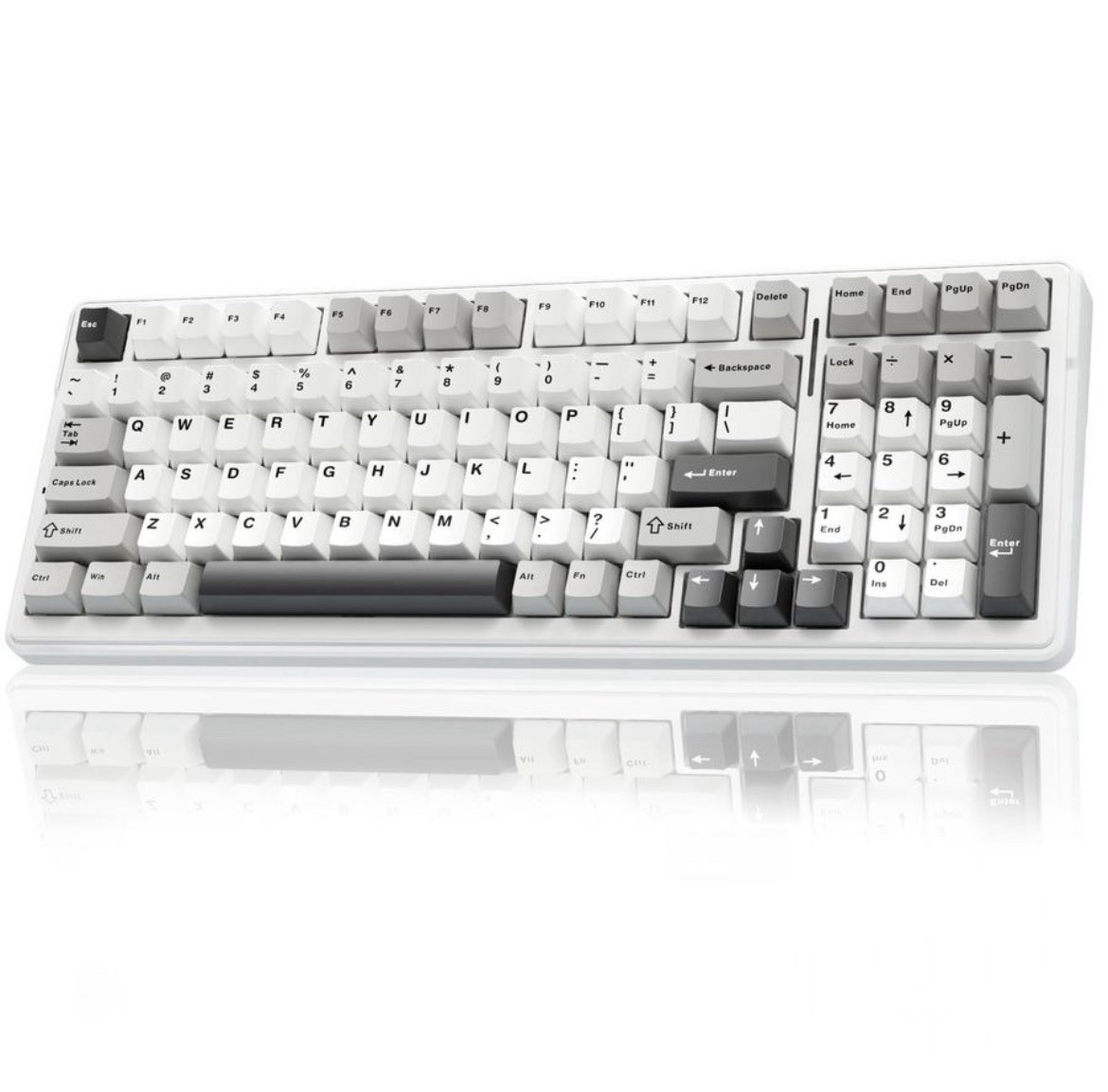 AULA F99 Wireless Mechanical RGB Keyboard 3 Modes Swappable White/Grey/Dark Grey