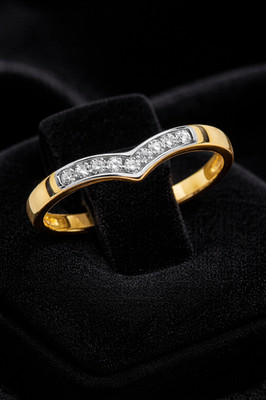 Gold Edelstein Wishbone Ring 9 kt Gelbgold gepunzt Größen J - R