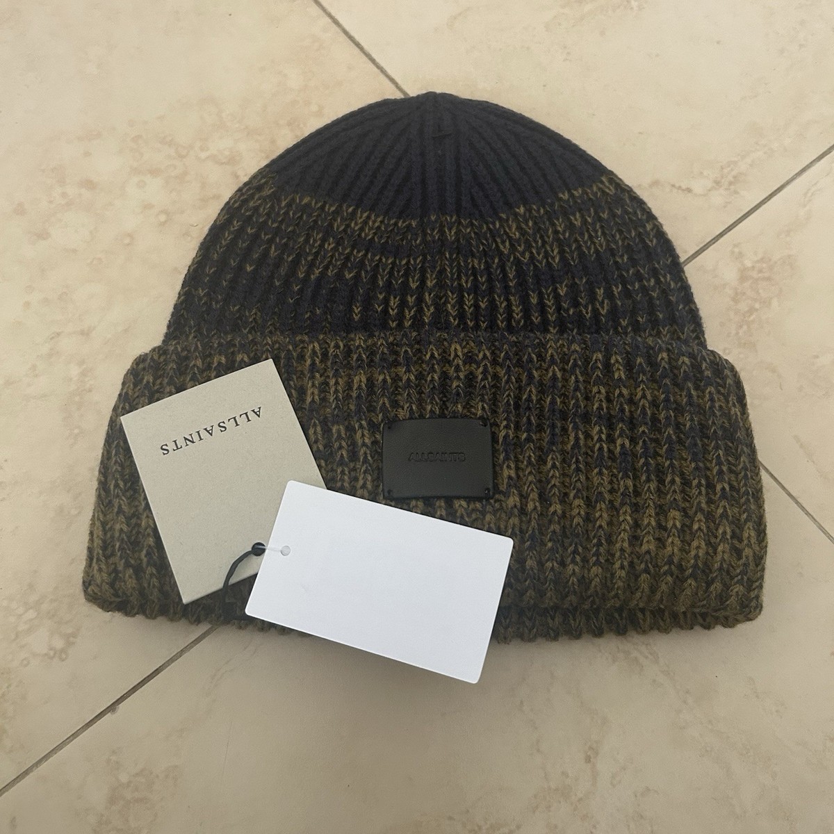 All Saints Beanie Hat Black/Collegiate Blue Wool Blend Outdoor Streetwear Winter All Saints Beanie Hat Ombre Patch Beanie Blue | Mercari main image 2