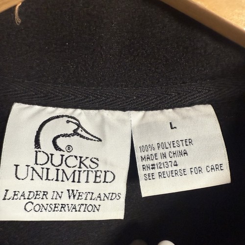 Ducks Unlimited Fleece Vest Mens Large Black Hunter Outdoor Sport - Picture 2 of 5