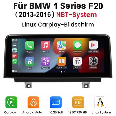 10.25' Android Auto CarPlay Touchscreen Autoradio für BMW 1/2er F20 F21 F23 NBT